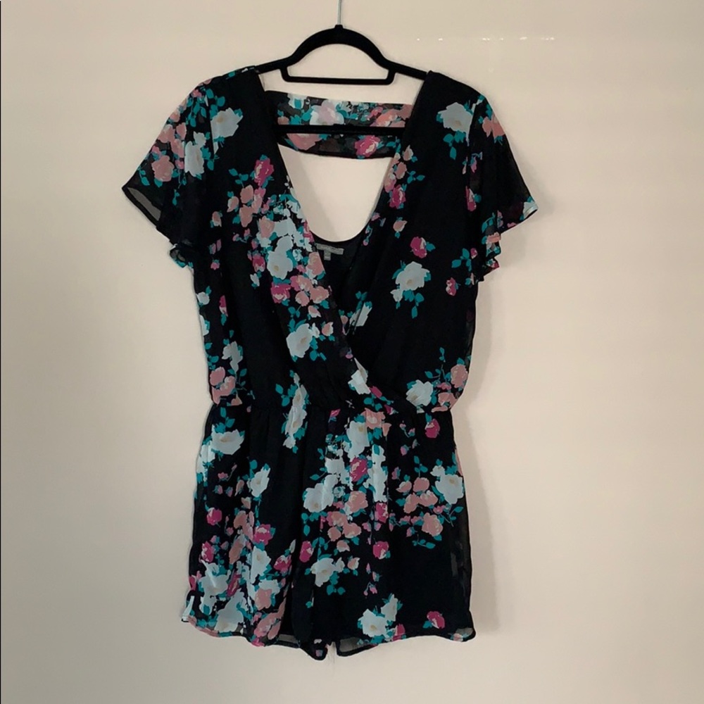 Floral Print Shorts Romper
